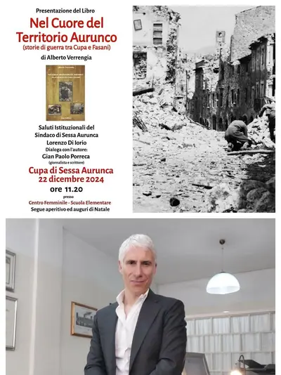 Alberto Verrengia e la locandina del libro