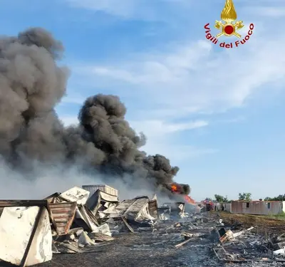 L'incendio a Casal di Principe