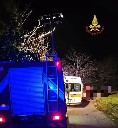 Vigili del fuoco sull'incidente