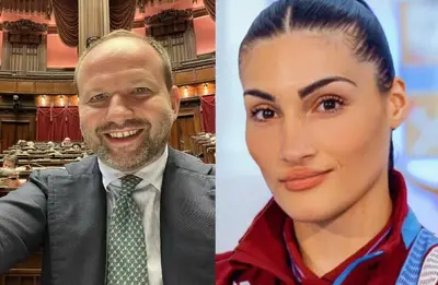 Il deputato Gianpiero Zinzi e la pugile Angela Carini