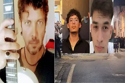 Da sinistra a destra: il padre Marco Iannitti, la vittima Vincenzo Iannitti, il killer Victor Uratoriu