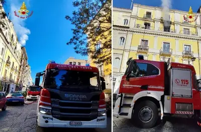 I vigili del fuoco su corso Trieste