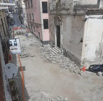 Lavori sul corso Lucilio a Sessa