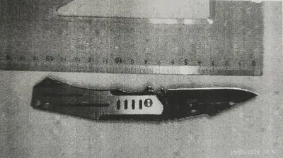 Il coltello sequestrato