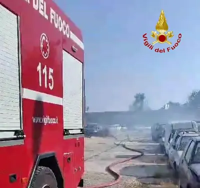 L'incendio nel deposito giudiziario