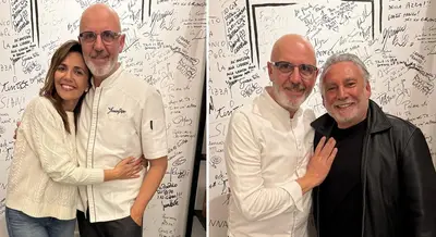 Serena Rossi e Francesco Paolantoni con Franco Pepe