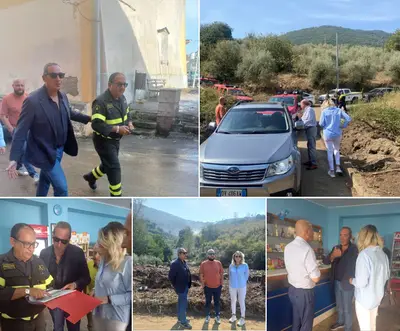 I vari momenti della visita dell'onorevole Cerreto a San Felice