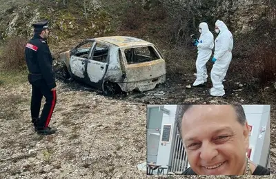 E' giallo su un cadavere ritrovato in un'auto bruciata