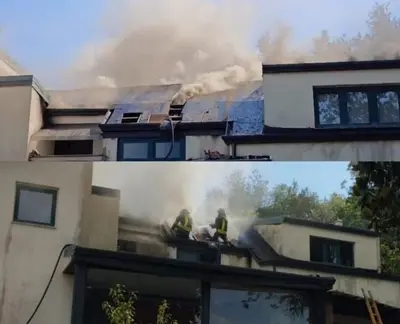 Tetto in fiamme oggi a Caserta