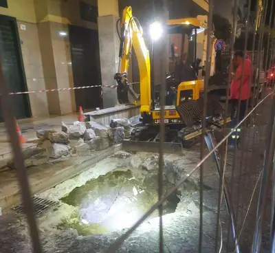 Lavori in corso stanotte a Santa Maria a Vico