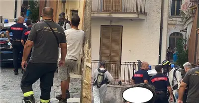 Carabinieri e vigili del fuoco nella frazione Cupa