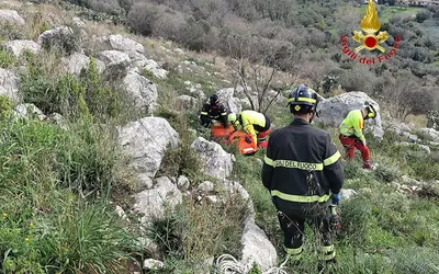 L'escursionista salvato dai vigili del fuoco