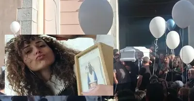 L'ultimo saluto ad Annamaria con il lancio di palloncini e confetti