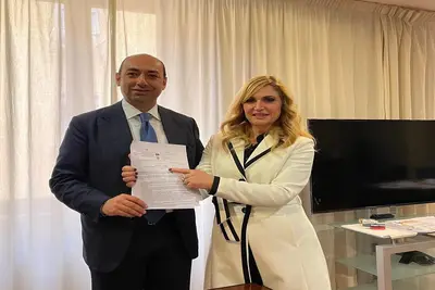 Beniamino Schiavone, Presidente di Confindustria Caserta con la Preside Carmela Mascolo