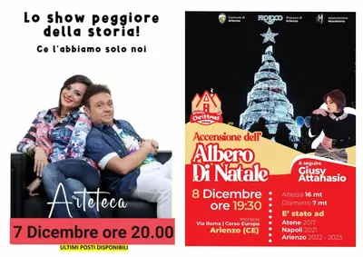 La locandina dell'evento che si terrà nell'ambito di Arienzo Christamas Village